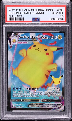 2021 Pokemon Sword & Shield Celebrations Surfing Pikachu VMAX #9