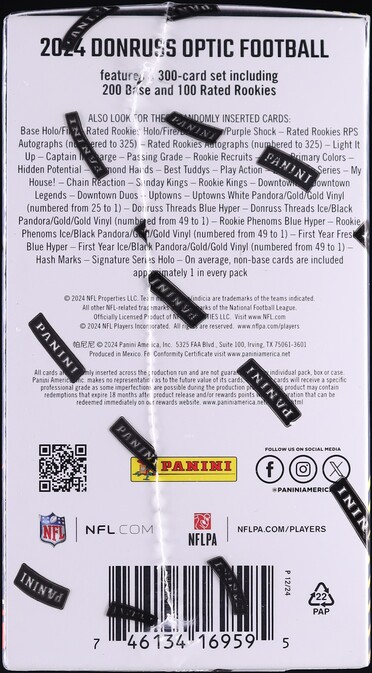 2024 Donruss Optic Football Sealed Blaster Box, 6ct Packs