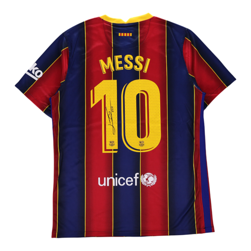 Lionel Messi Signed Autographed FC Barcelona UEFA Champions Jersey - Icons AUTH, COA
