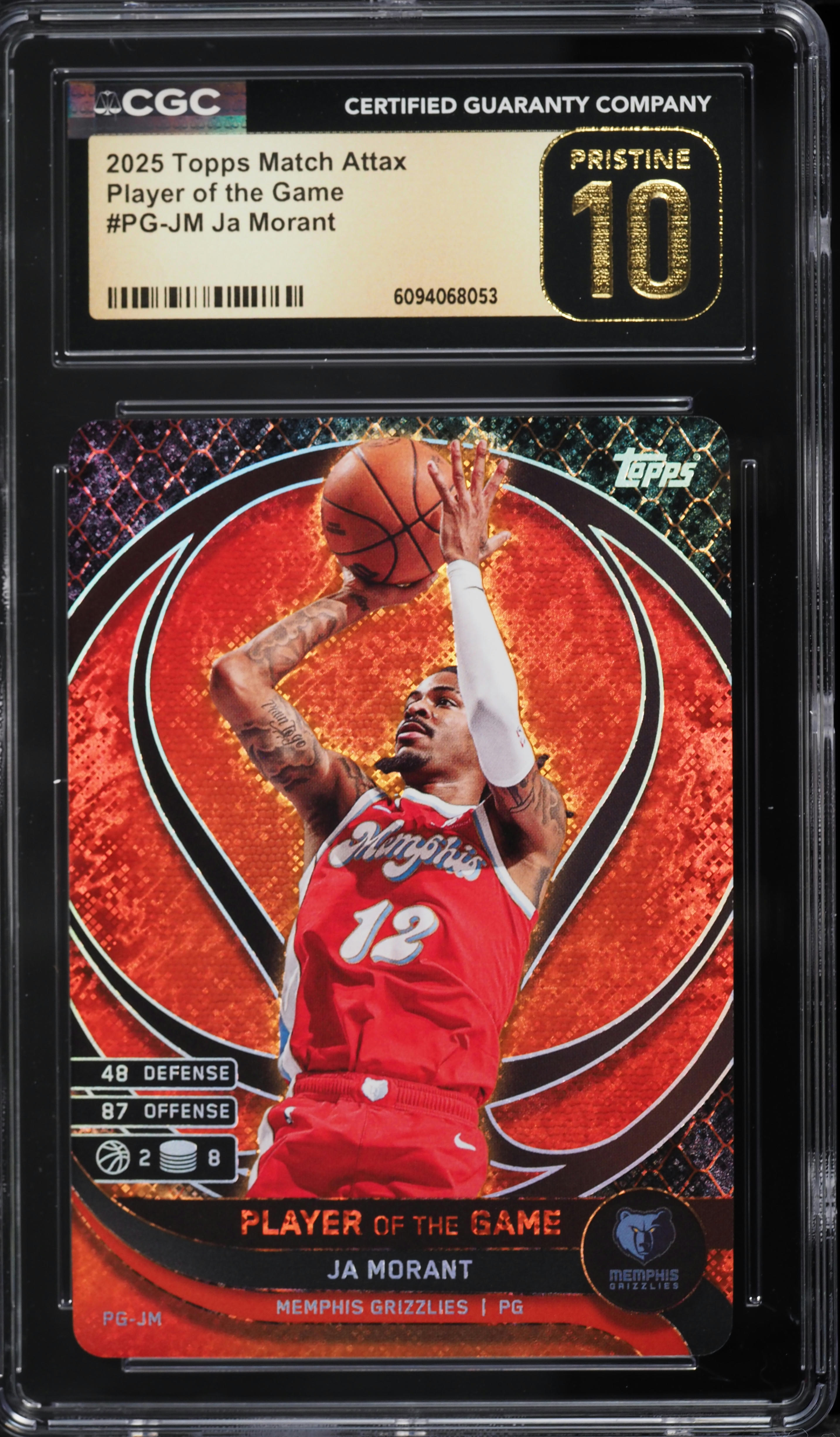 2025 Topps Match Attax Player Of The Game Ja Morant #PG-JM CGC 10 