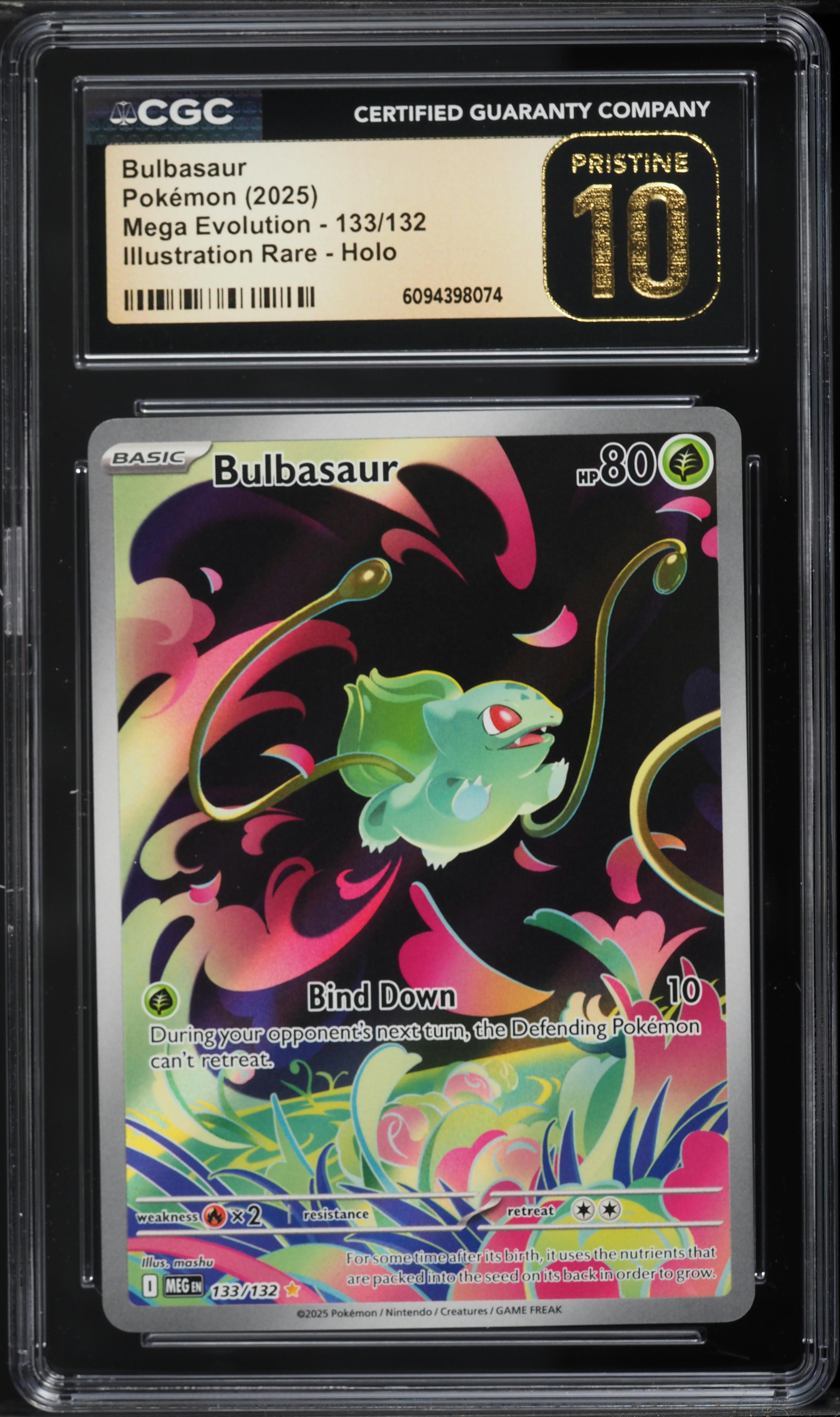 2025 Pokemon Mega Evolution IR Bulbasaur #133 CGC 10 PRISTINE on