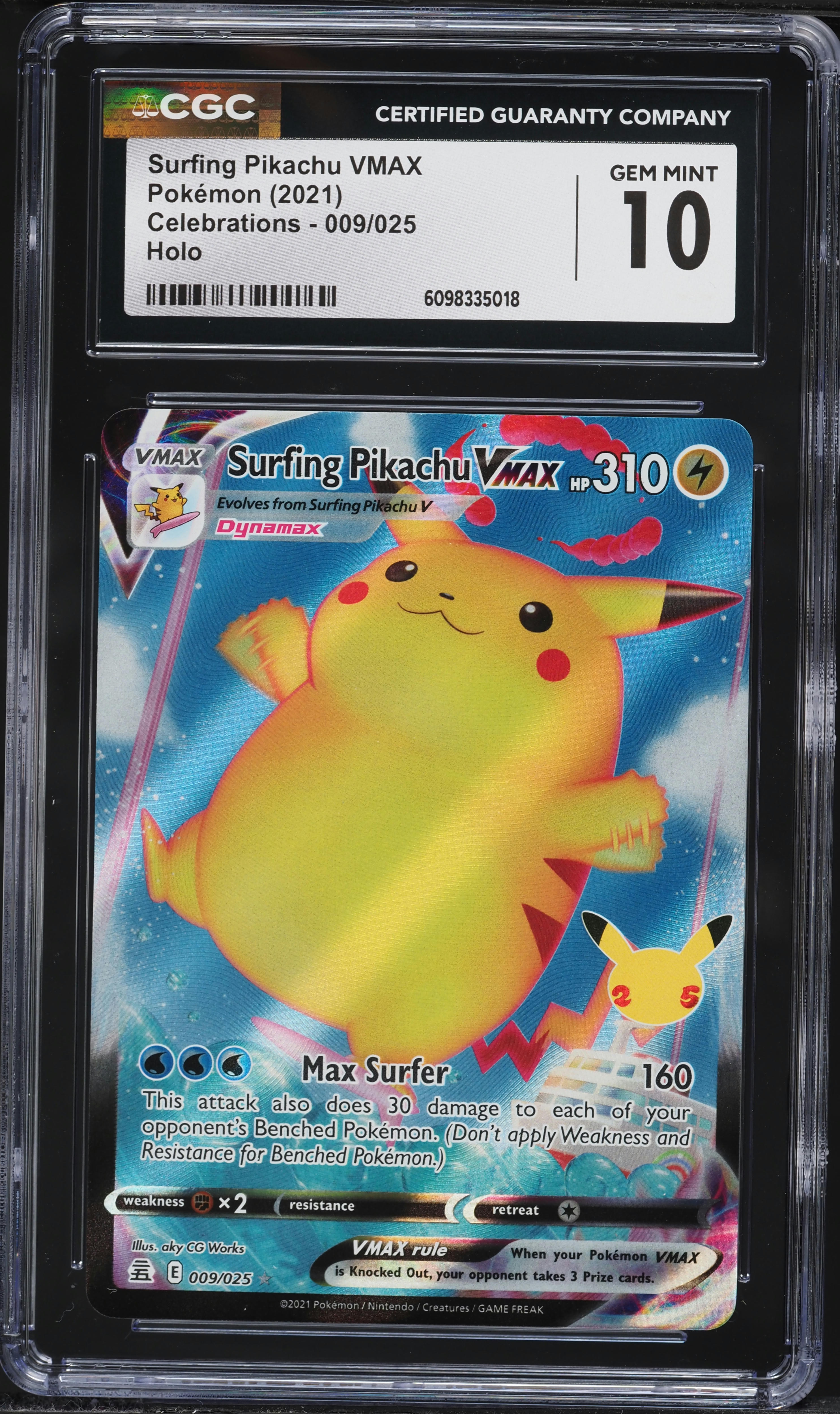 2021 Pokemon Sword & Shield Celebrations Full Art Surfing Pikachu