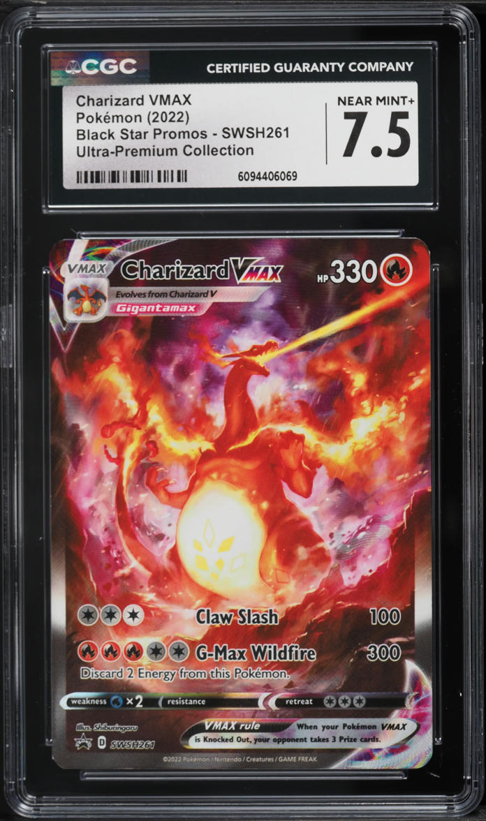 2022 Pokemon Sword & Shield Black Star Promo Ultra Premium Charizard VMAX #SWSH261 CGC 7.5