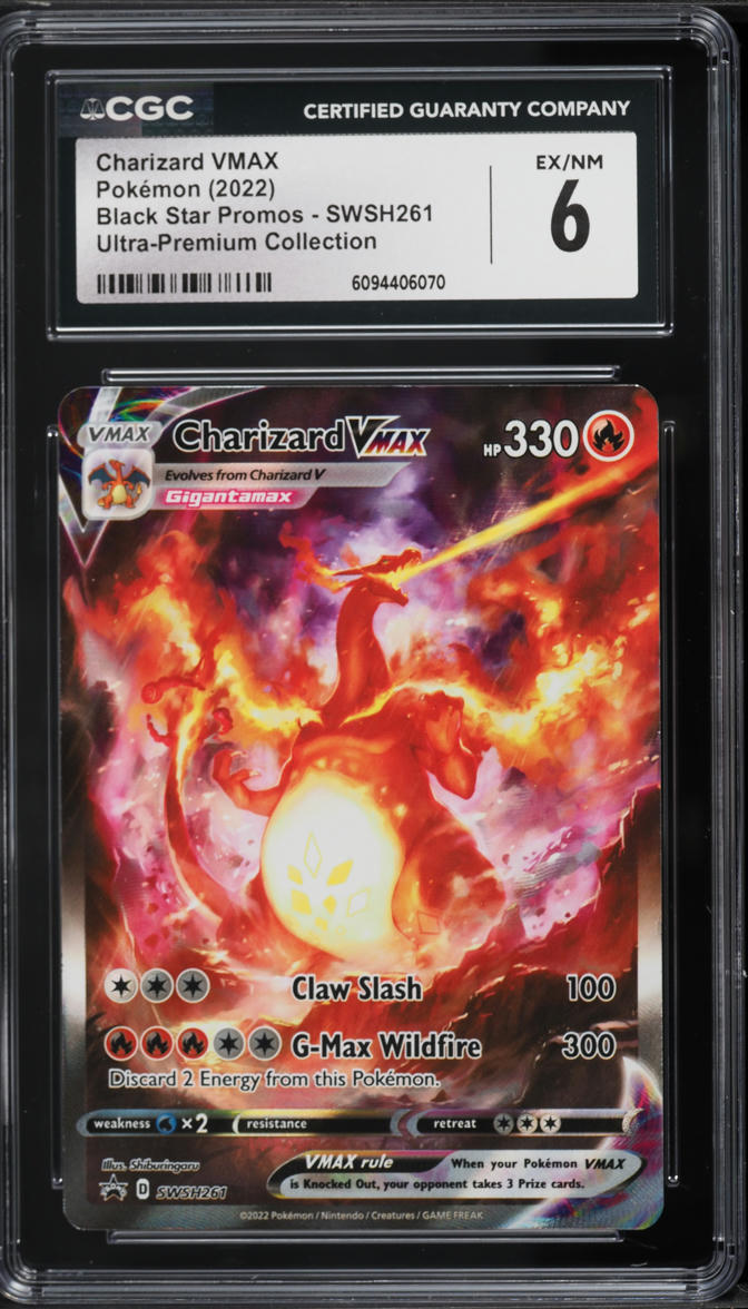 2022 Pokemon Sword & Shield Black Star Promo Ultra Premium Charizard VMAX #SWSH261 CGC 6 EXMT