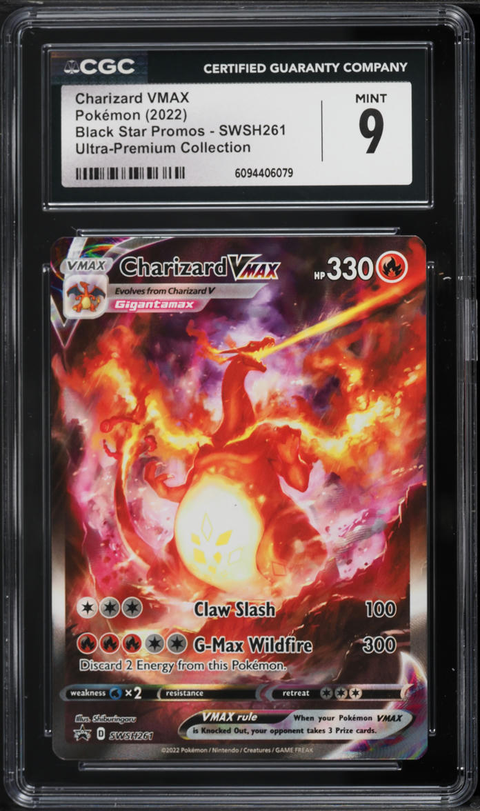 2022 Pokemon Sword & Shield Black Star Promo Ultra Premium Charizard VMAX #SWSH261 CGC 9 MINT
