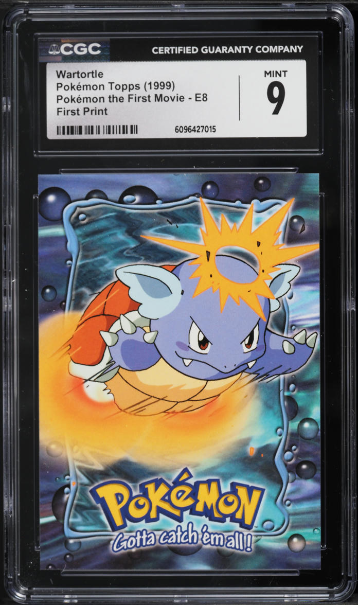 1999 Topps Pokemon The First Movie First Print Wartortle #E8 CGC 9