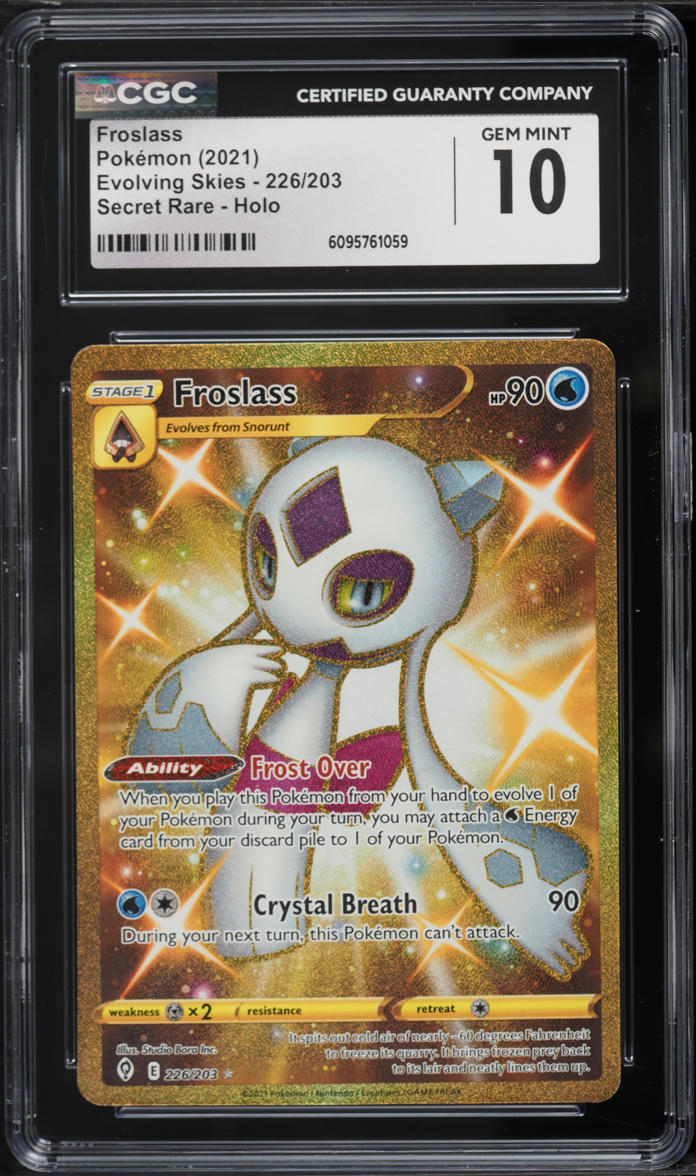 2021 Pokemon Sword & Shield Evolving Skies Gold Rare Froslass #226 CGC 10 GEM MINT