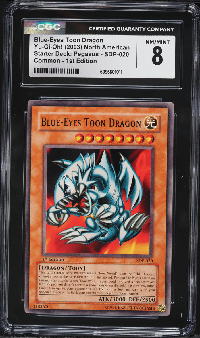 2003 Yu-Gi-Oh! Starter Deck: Pegasus 1st Edition Blue-Eyes Toon Dragon  #SDP-020 CGC 8 NM-MT on Fanatics Collect