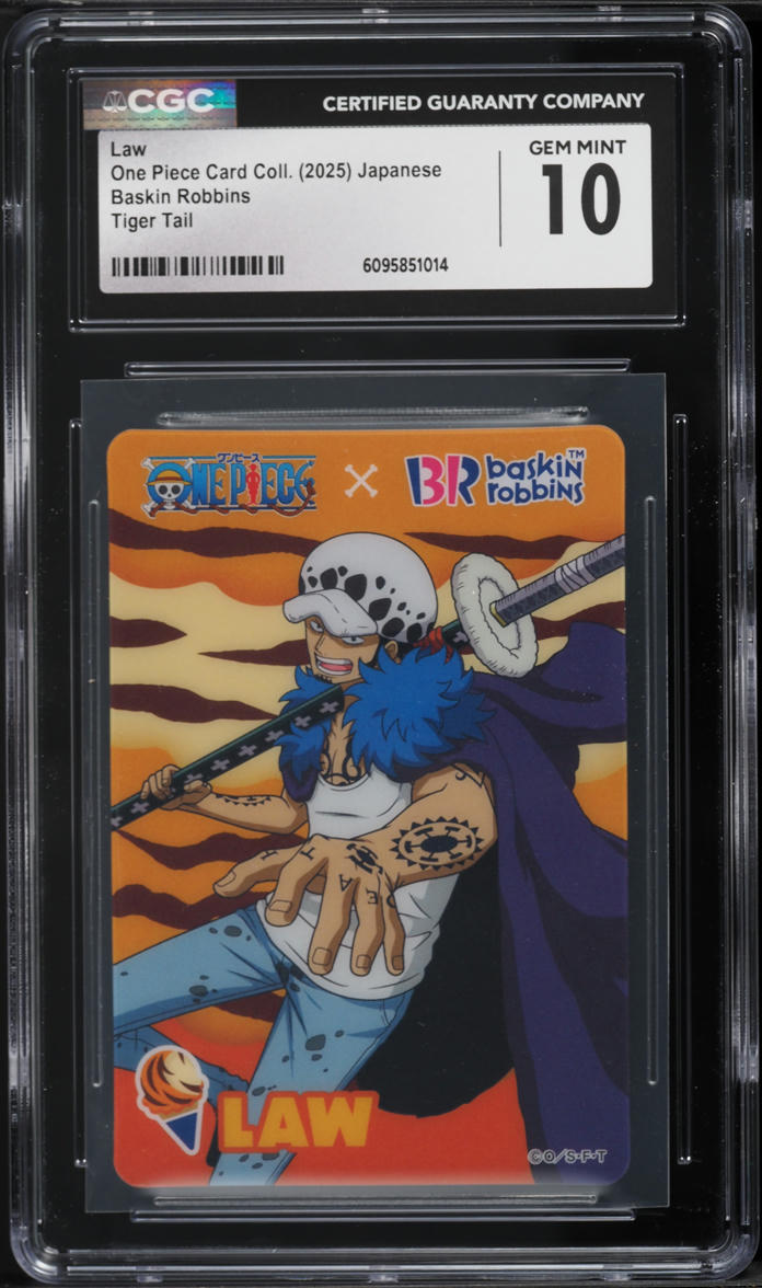 2025 One Piece Japanese Baskin Robbins Tiger Tail Law CGC 10 GEM MINT