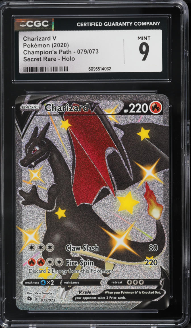 2020 Pokemon Sword & Shield Champion's Path Full Art Shiny Charizard V #79 CGC 9 MINT