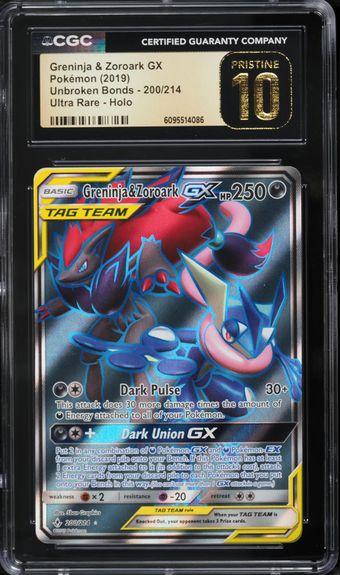 2019 Pokemon Sun & Moon Unbroken Bonds Full Art Greninja & Zoroark GX #200  CGC 10 PRISTINE on Fanatics Collect
