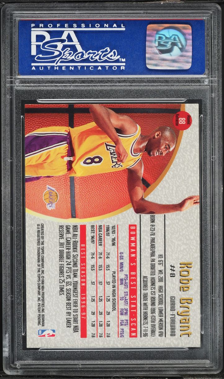 1997 Bowman's Best Atomic Refractor Kobe Bryant #88 PSA 10 GEM