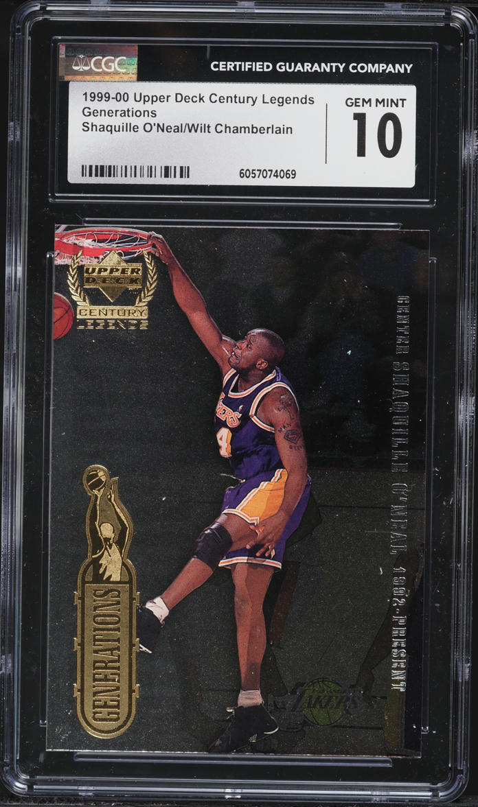 1999 Upper Deck Century Legends Generations Shaquille O'Neal & Wilt Chamberlain CGC 10 GEM MINT
