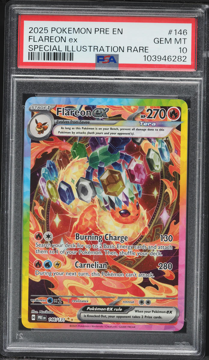 2025 Pokemon Scarlet & Violet Prismatic Evolutions SIR Flareon EX #146 PSA 10 GEM MINT
