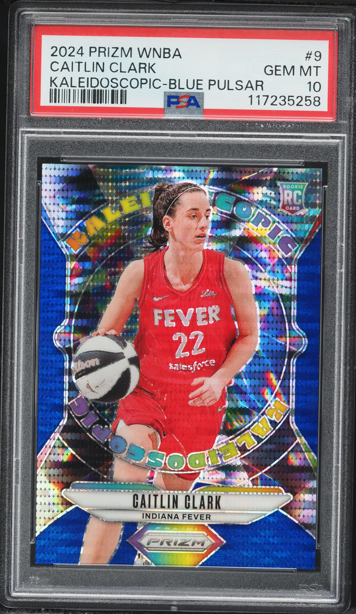 2024 Panini Prizm Wnba Kaleidoscopic Blue Pulsar Caitlin Clark ROOKIE /199 #9 PSA 10 GEM MINT