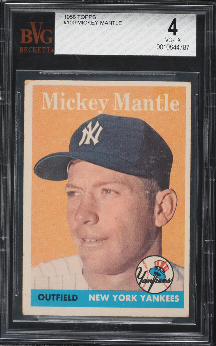1958 Topps Mickey Mantle #150 BVG 4 VGEX
