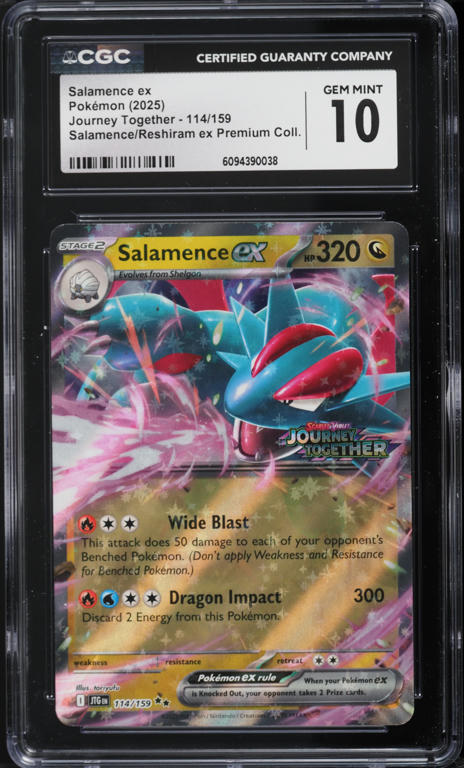 2025 Pokemon Scarlet & Violet Journey Together Premium Collection Salamence ex #114 CGC 10 GEM
