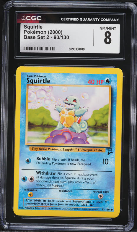 2000 Pokemon Base Set 2 Squirtle #93 CGC AUTH on Fanatics Collect