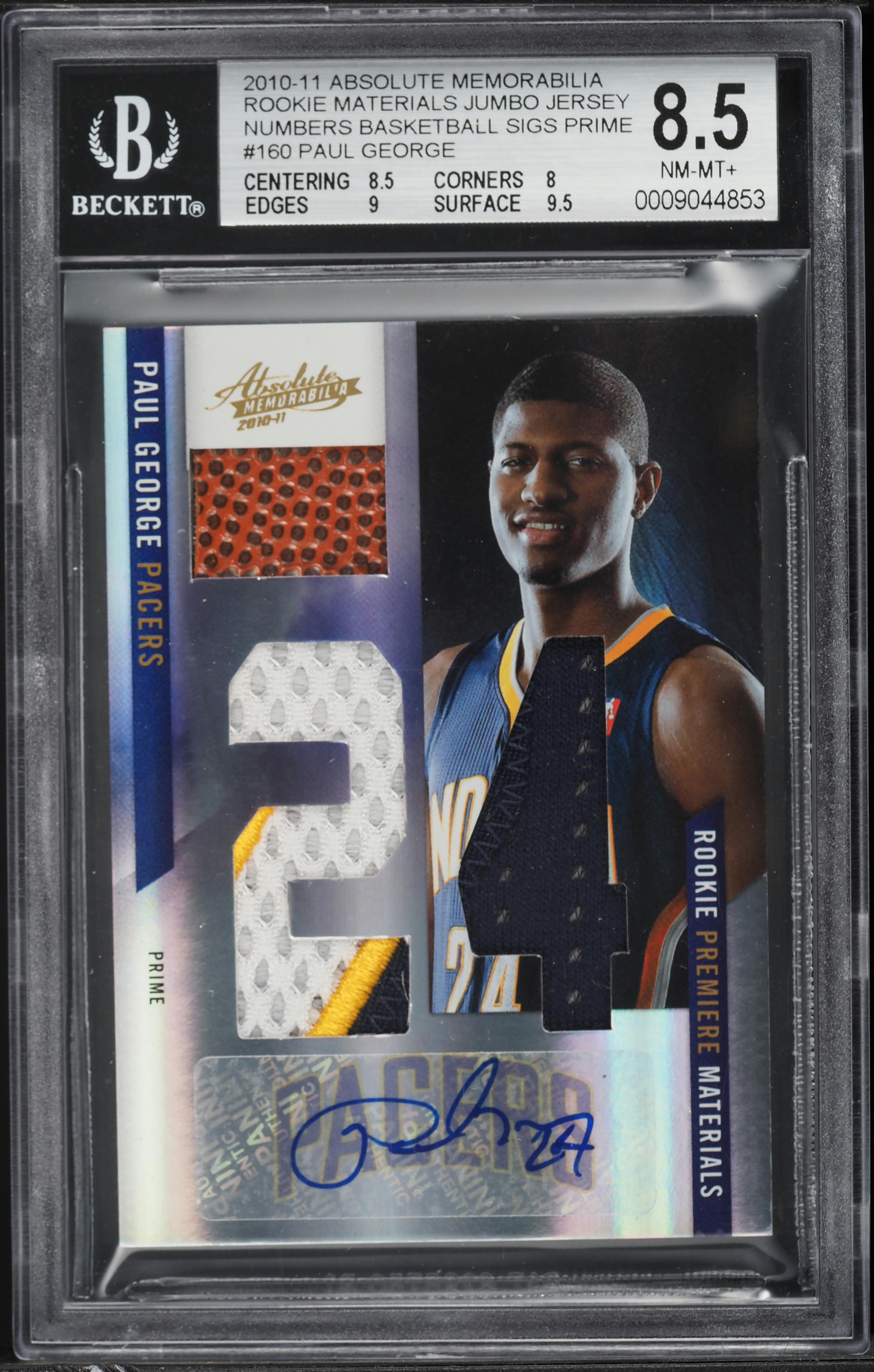 2010 Absolute Memorabilia Numbers Prime Paul George ROOKIE PATCH 