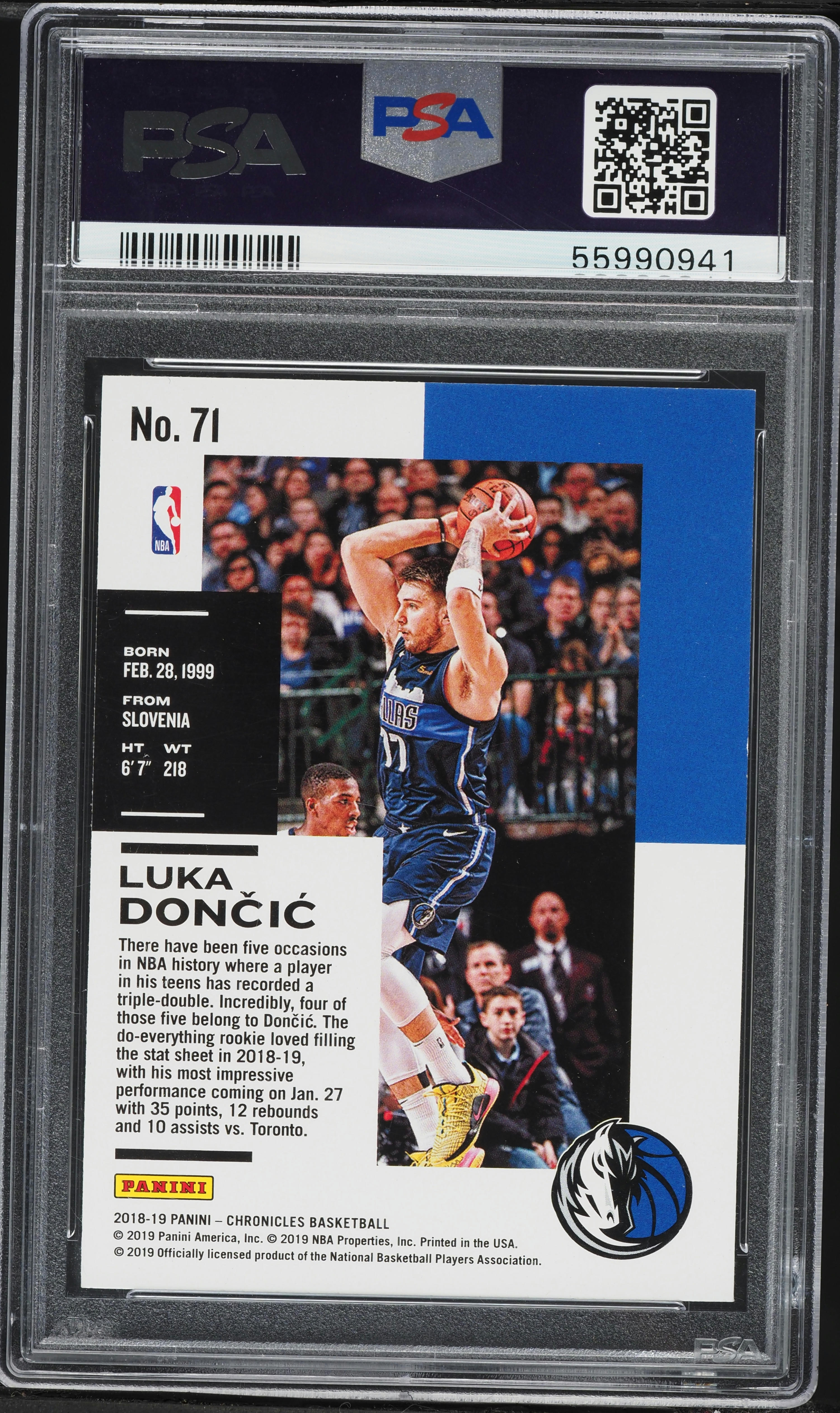 2018 Panini Chronicles Luka Doncic ROOKIE #71 PSA 10 GEM MINT on