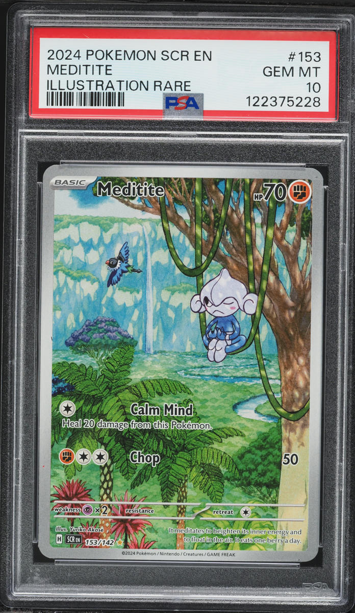 2024 Pokemon Scarlet & Violet Stellar Crown IR Meditite #153 PSA 10 GEM MINT graded card
