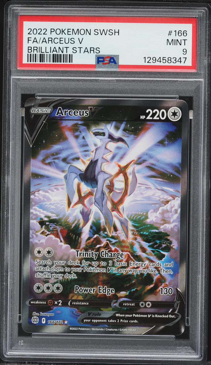 2022 Pokemon Sword & Shield Brilliant Stars Alt Art Arceus V #166 PSA 9 MINT