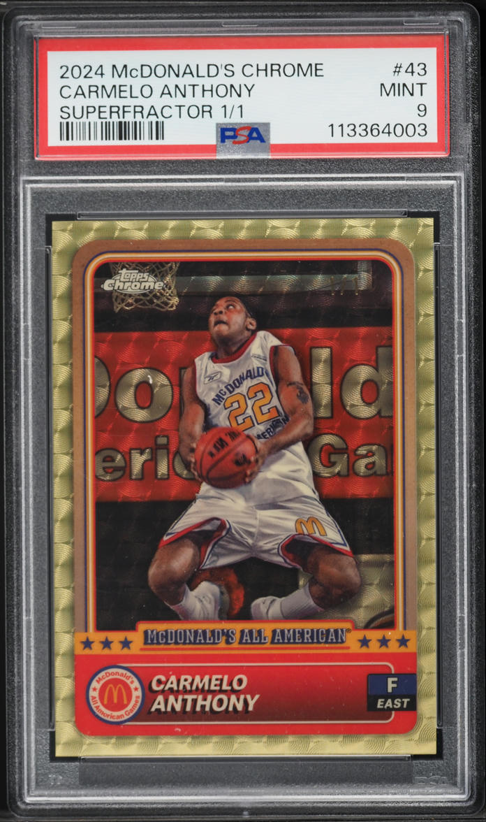 2024 Topps Chrome McDonald's All American Superfractor Carmelo Anthony 1/1  #43 PSA 9 MINT on Fanatics Collect, image size:696x1176
