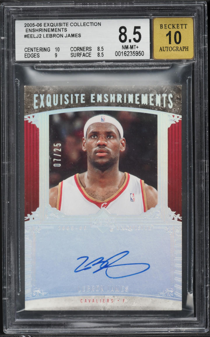 2005 Exquisite Collection Enshrinements LeBron James AUTO /25 BGS 8.5 NM-MT+