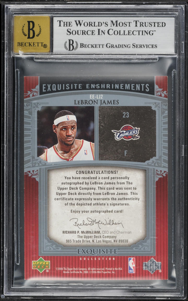 2005 Exquisite Collection Enshrinements LeBron James AUTO /25 BGS 8.5 NM-MT+