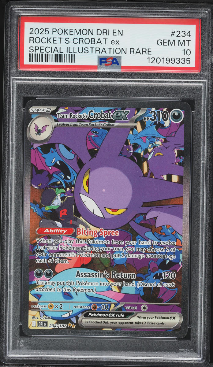 2025 Pokemon Scarlet & Violet Destined Rivals SIR Team Rocket's Crobat EX #234 PSA 10 GEM MINT