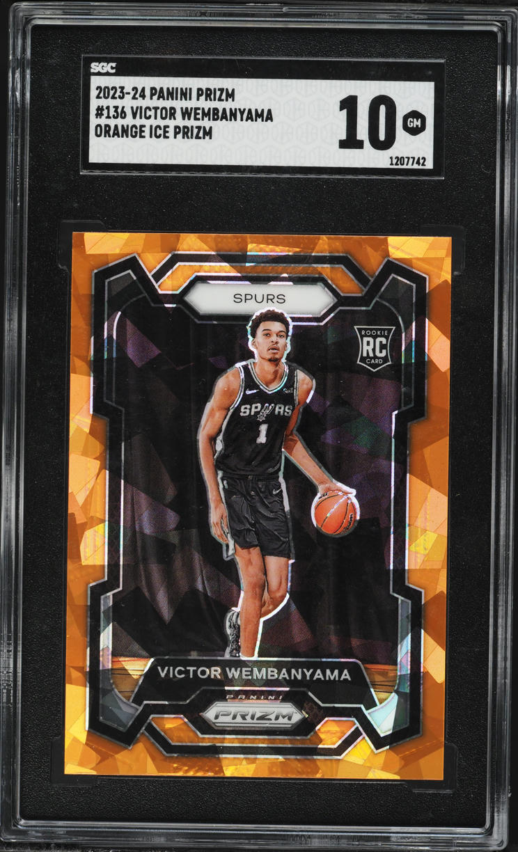 2023 Panini Prizm Orange Ice Victor Wembanyama ROOKIE #136 SGC 10 GEM MINT