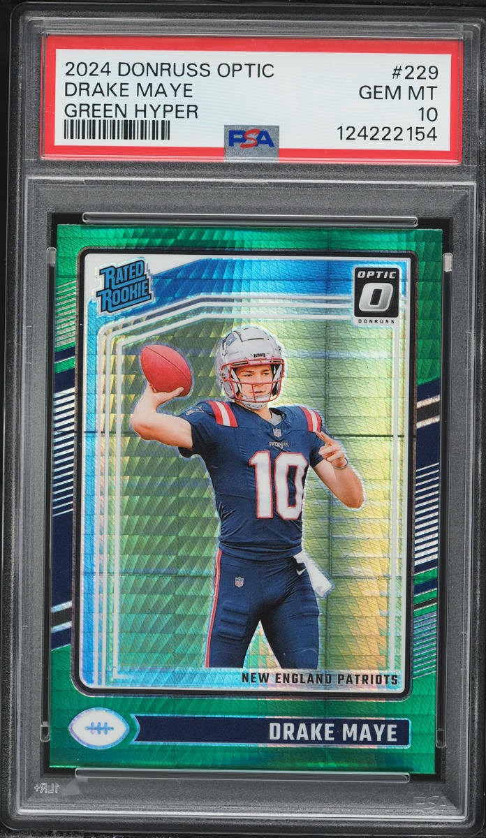 2024 Donruss Optic Green Hyper Drake Maye ROOKIE #229 PSA 10 GEM MINT
