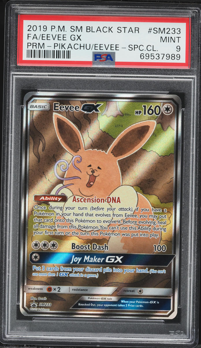 2019 Pokemon Sun & Moon Black Star Promo Special Collection Full Art Eevee GX #233 PSA 9 MINT