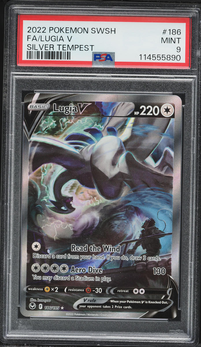 2022 Pokemon Sword & Shield Silver Tempest Alt Art Lugia V #186 PSA 9 MINT