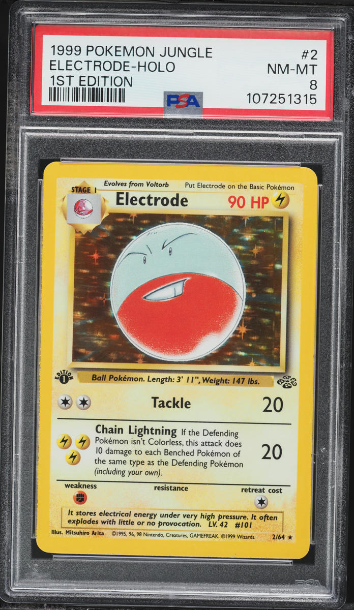 1999 Pokemon Jungle 1st Edition Holo Electrode #2 PSA 8 NM-MT