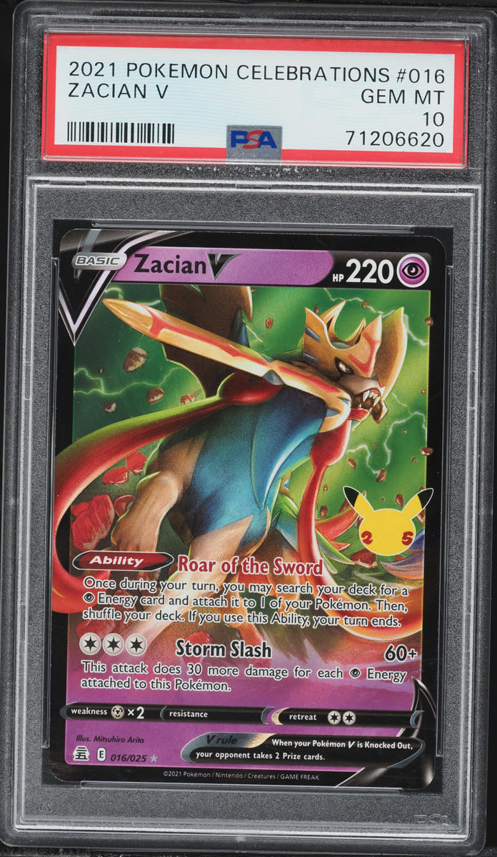 2021 Pokemon Sword & Shield Celebrations Zacian V #16 PSA 10 GEM MINT