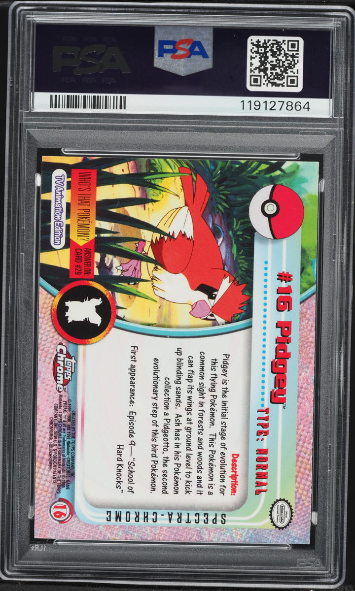 2000 Topps Chrome Pokemon Series 1 Spectra Pidgey #16 PSA 10 GEM MINT