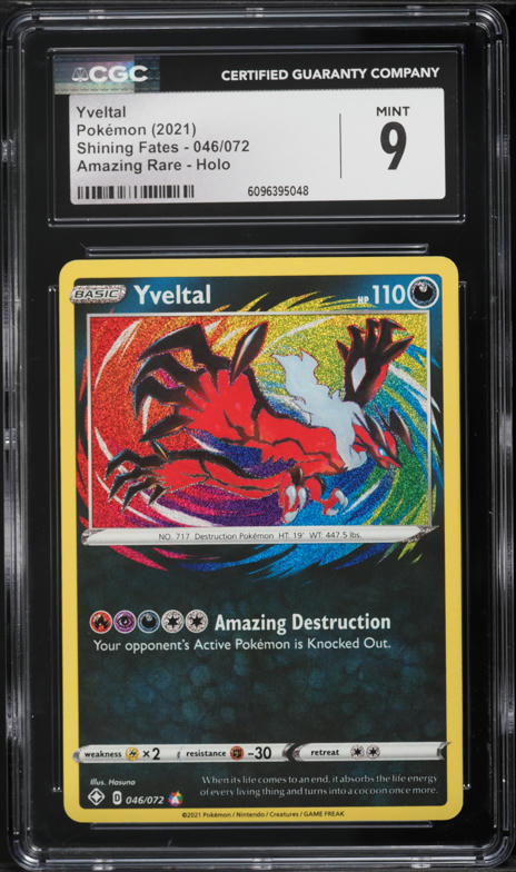 2021 Pokemon Sword & Shield Shining Fates Amazing Rare Yveltal #46 CGC 9 MINT