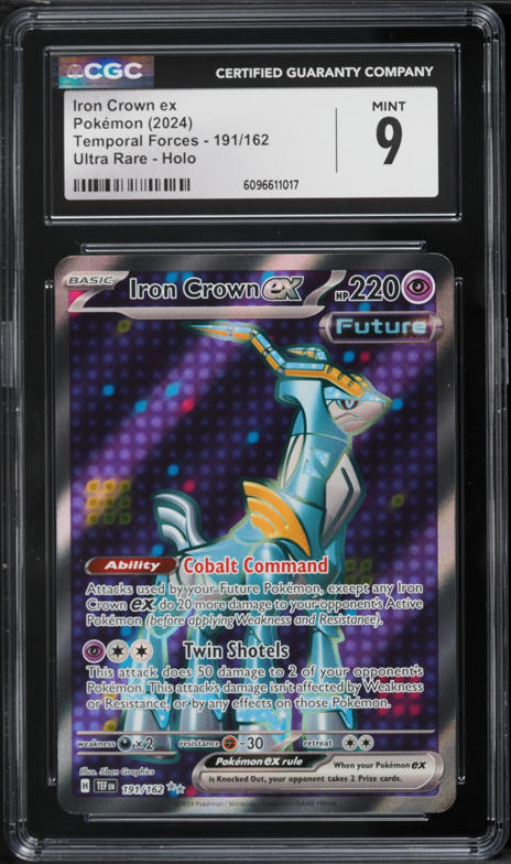 2024 Pokemon Scarlet & Violet Temporal Forces Full Art Iron Crown ex #191 CGC 9 MINT