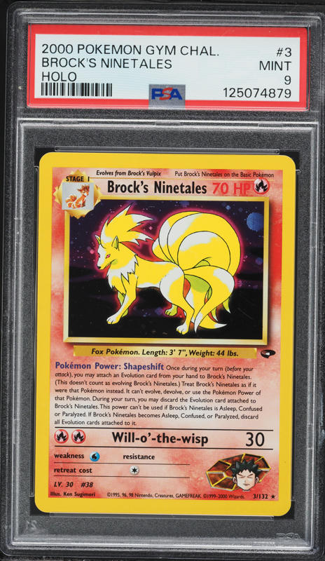 2000 Pokemon Gym Challenge Holo Brock's Ninetales #3 PSA 9 MINT