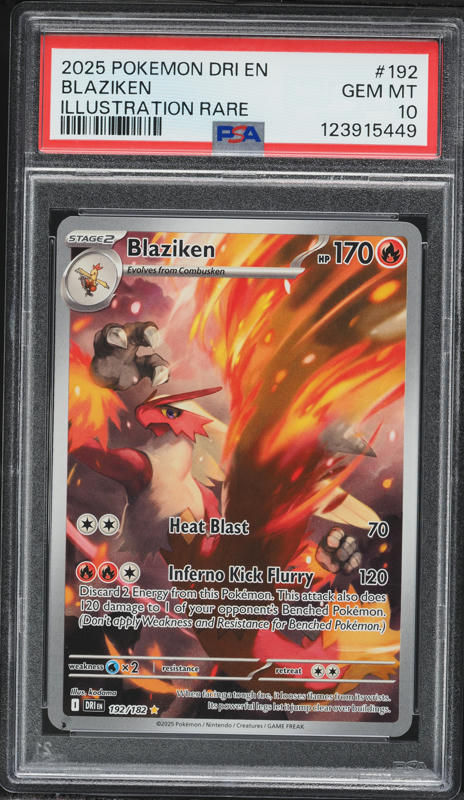 2025 Pokemon Scarlet & Violet Destined Rivals IR Blaziken #192 PSA 10 GEM MINT
