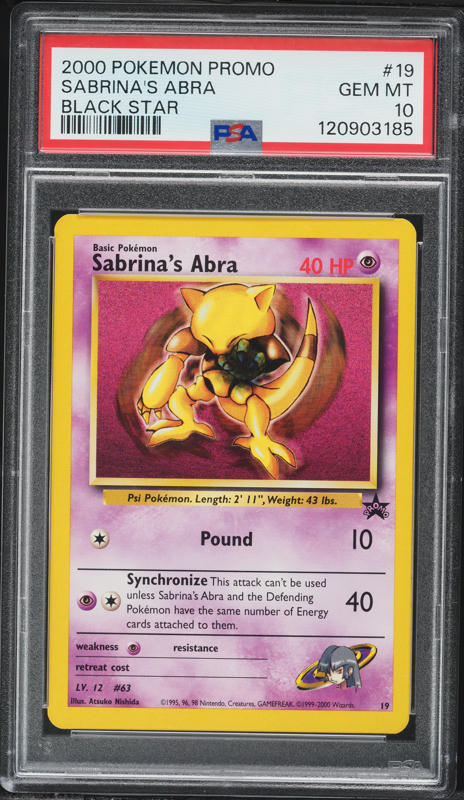 sabrina's abra pokemon card Sabrinas 1st Edition Psychic Rarity Sabrina's Abra 2000 Wizards Black