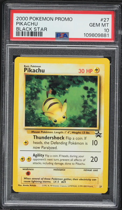 2000 Pokemon Japanese Meiji Promo Silver Foil Pikachu CGC 9 MINT