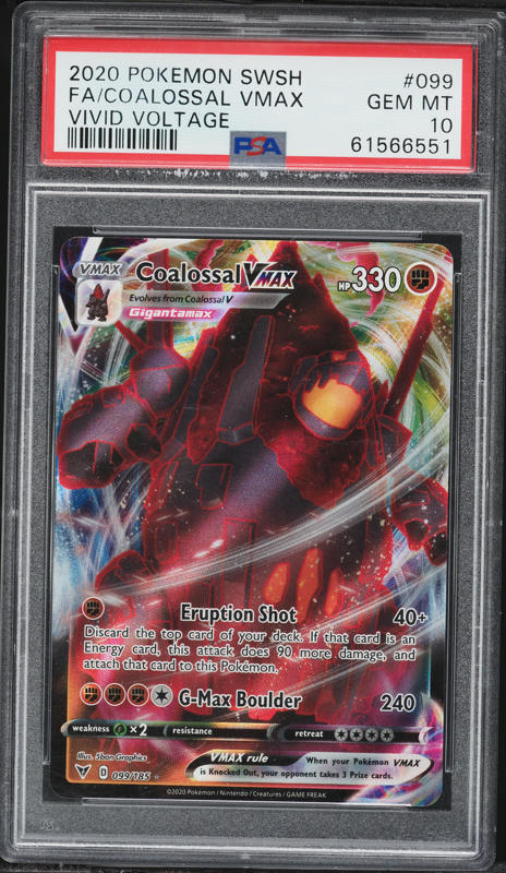 2020 Pokemon Sword & Shield Darkness Ablaze Gold Rare Coalossal #198 PSA 10  GEM MINT on Fanatics Collect