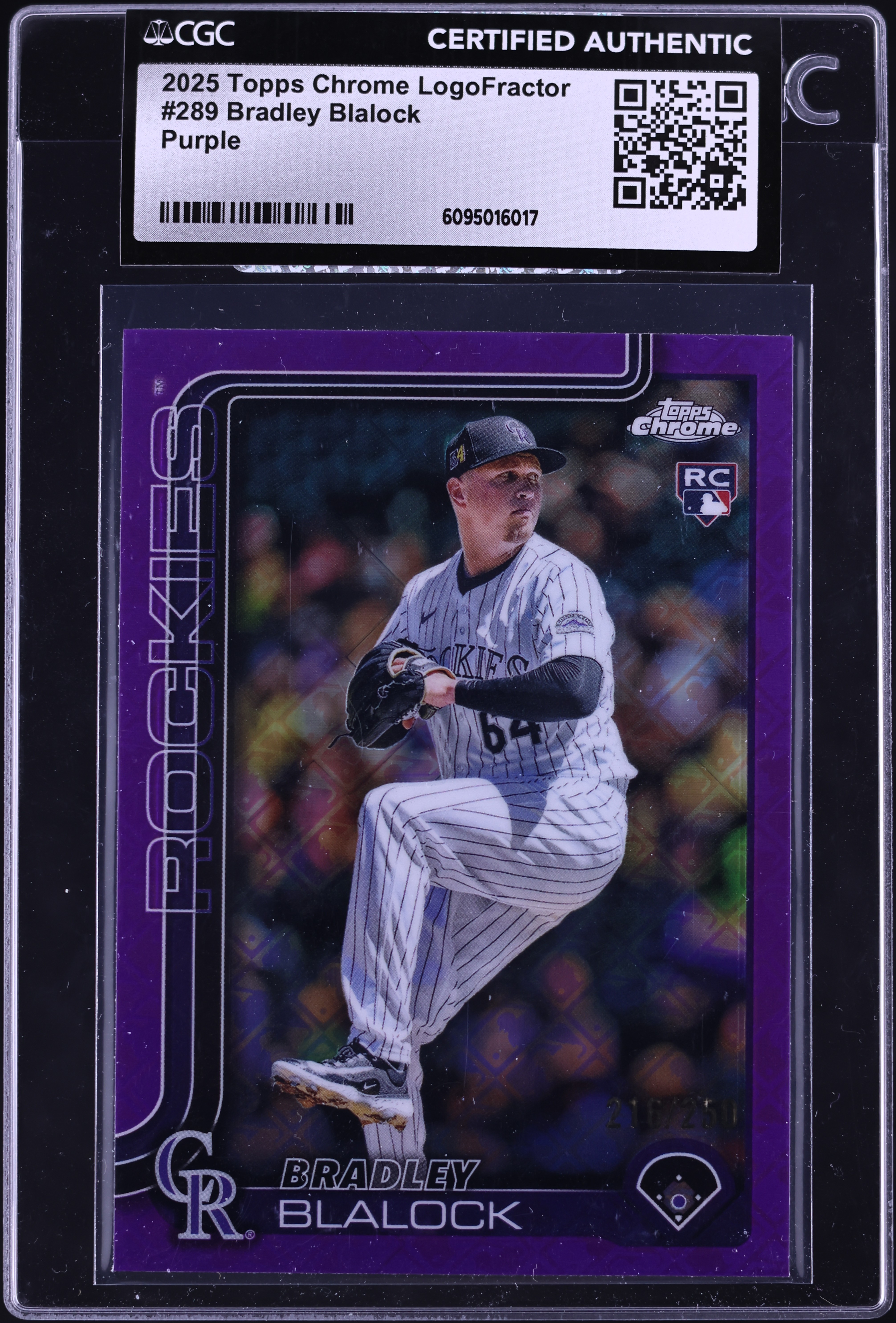 2025 Topps Chrome Logofractor Purple Bradley Blalock ROOKIE /250