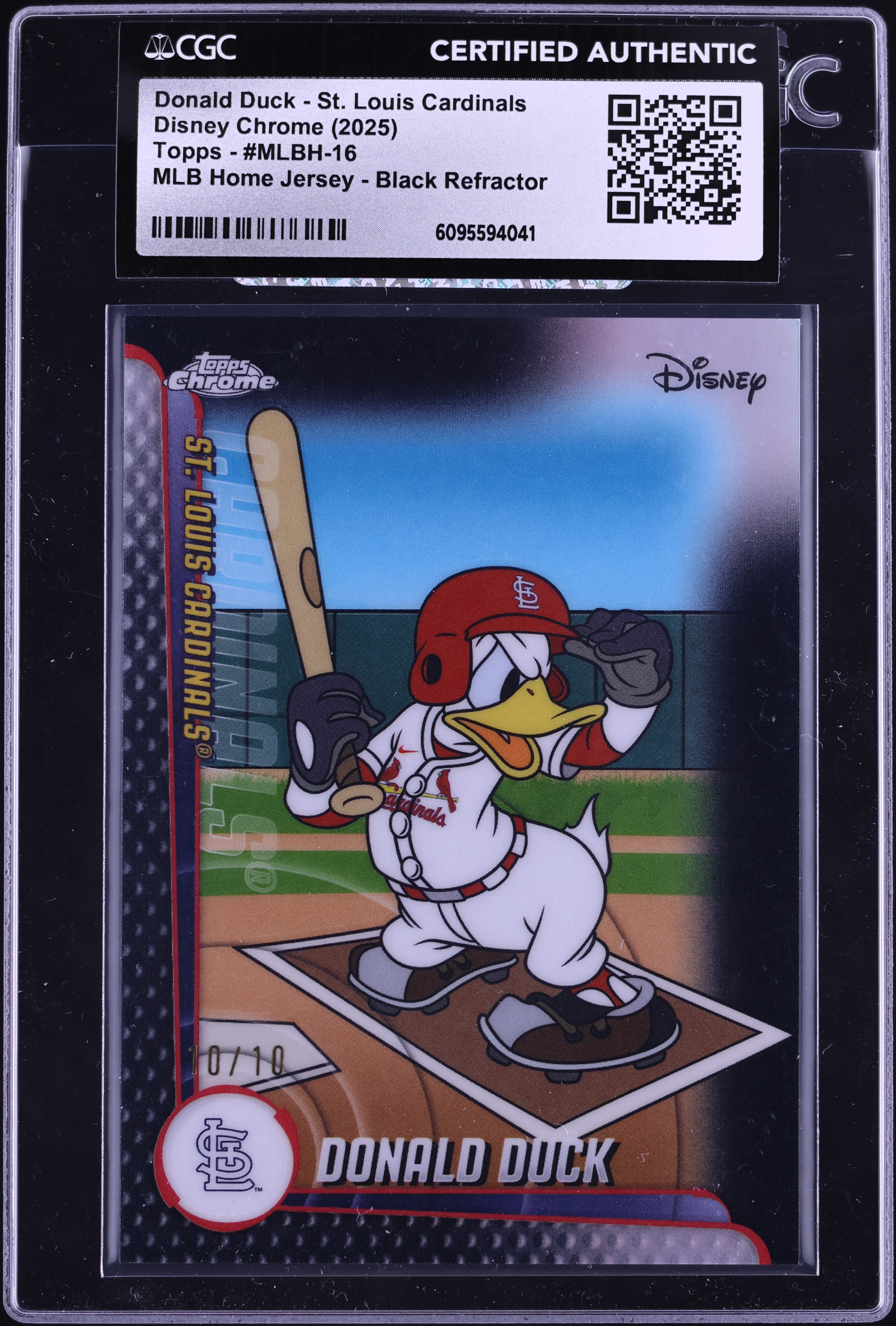 2025 Topps Disney Chrome MLB Home Black Refractor Donald Duck St 