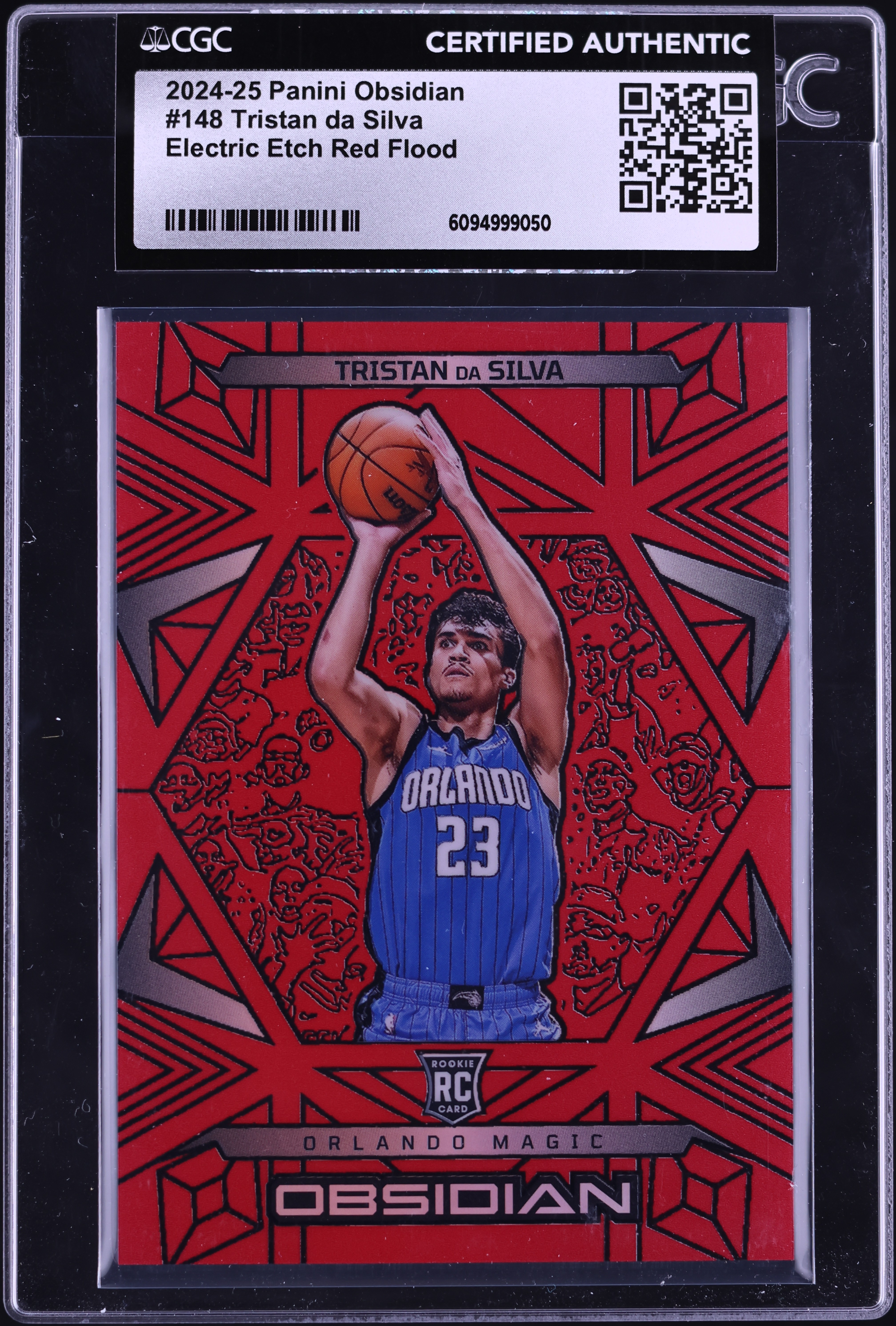 2024 Panini Obsidian Electric Etch Red Flood Tristan Da Silva