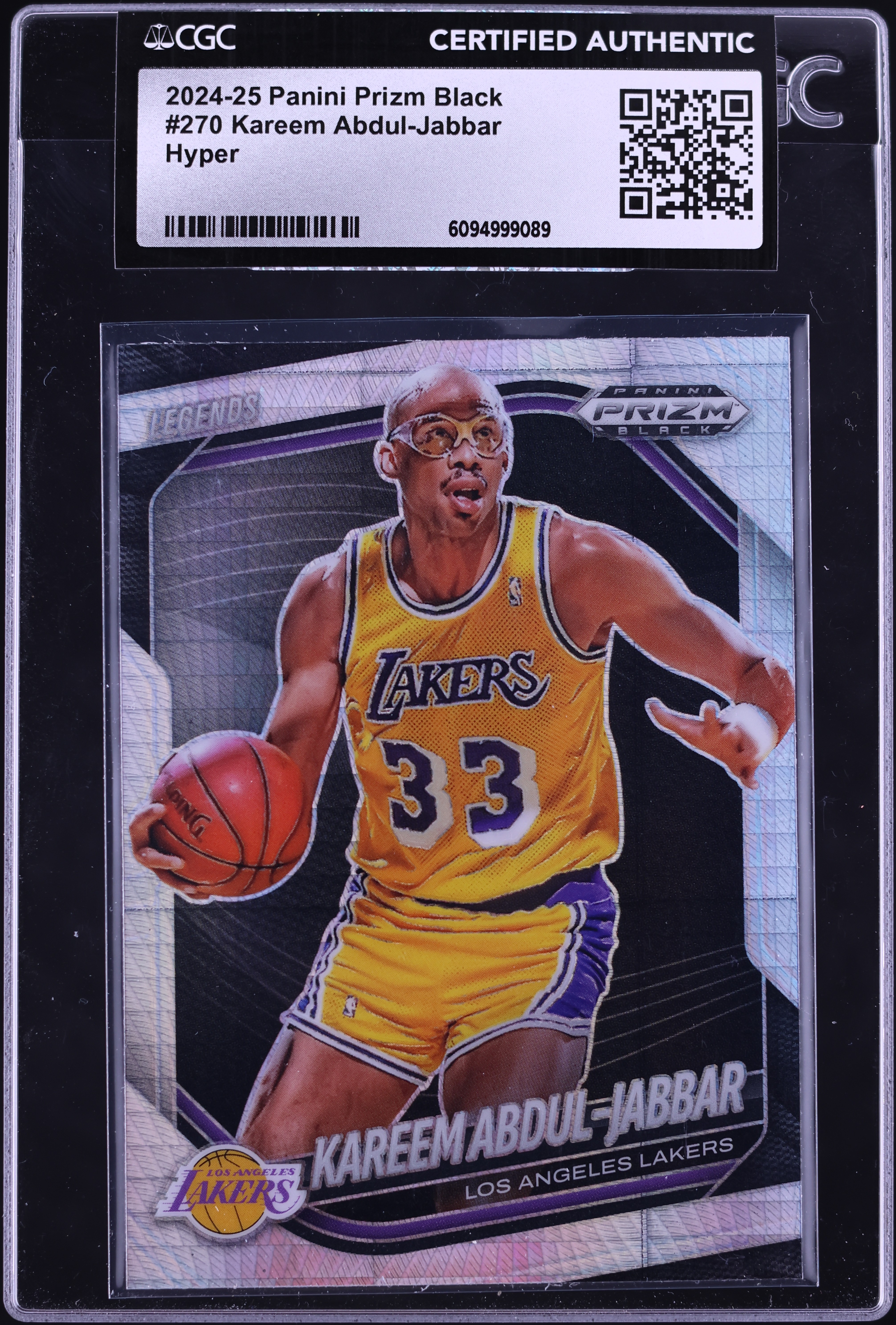2024 Panini Prizm Black Hyper Kareem Abdul-Jabbar #270 CGC AUTH on