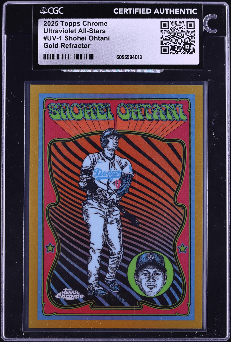 2025 Topps Chrome Ultraviolet All-Stars Gold Refractor Shohei Ohtani /50 #UV-1 CGC AUTH