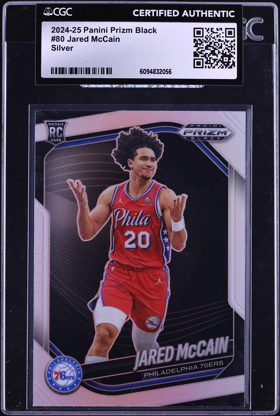 2024 Panini Prizm Black Silver Jared McCain ROOKIE #80 CGC AUTH